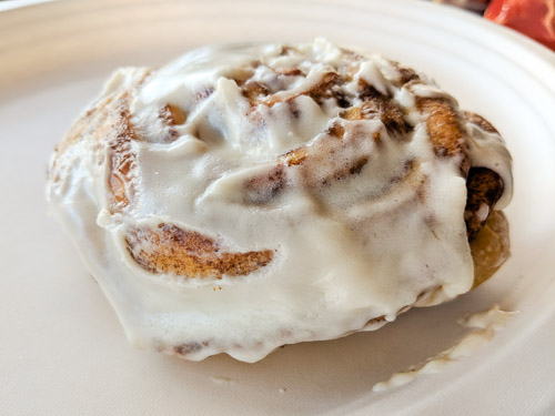 Cinnamon roll from Bagels and Brew in Lake Forest, CA