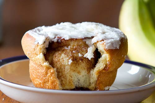 Cinnamon roll from the Byerly's bakery, with bite