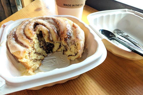 Cinnamon roll at inxpot coffeehouse in Keystone, CO